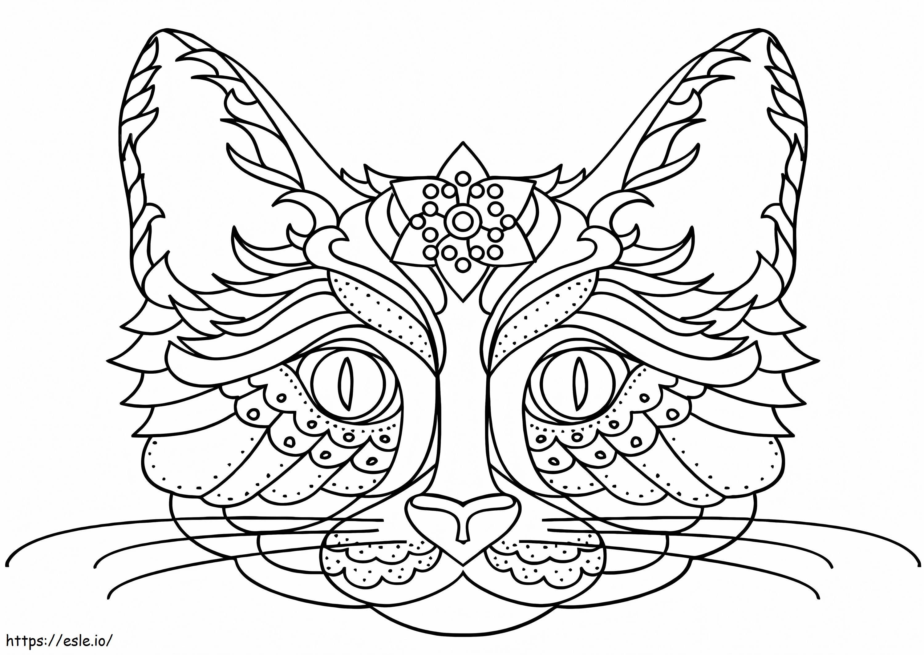 Special Face Cat Coloring Page