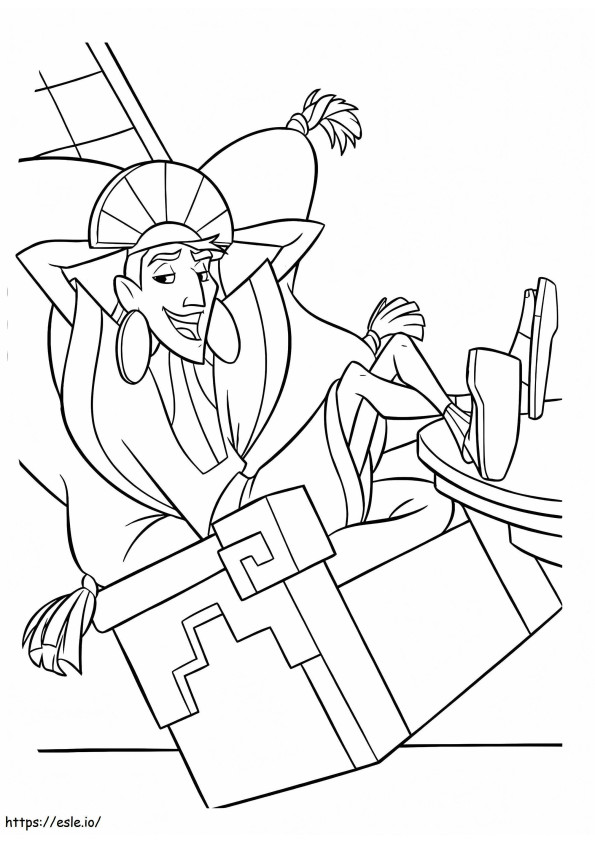 Happy Kuzco coloring page