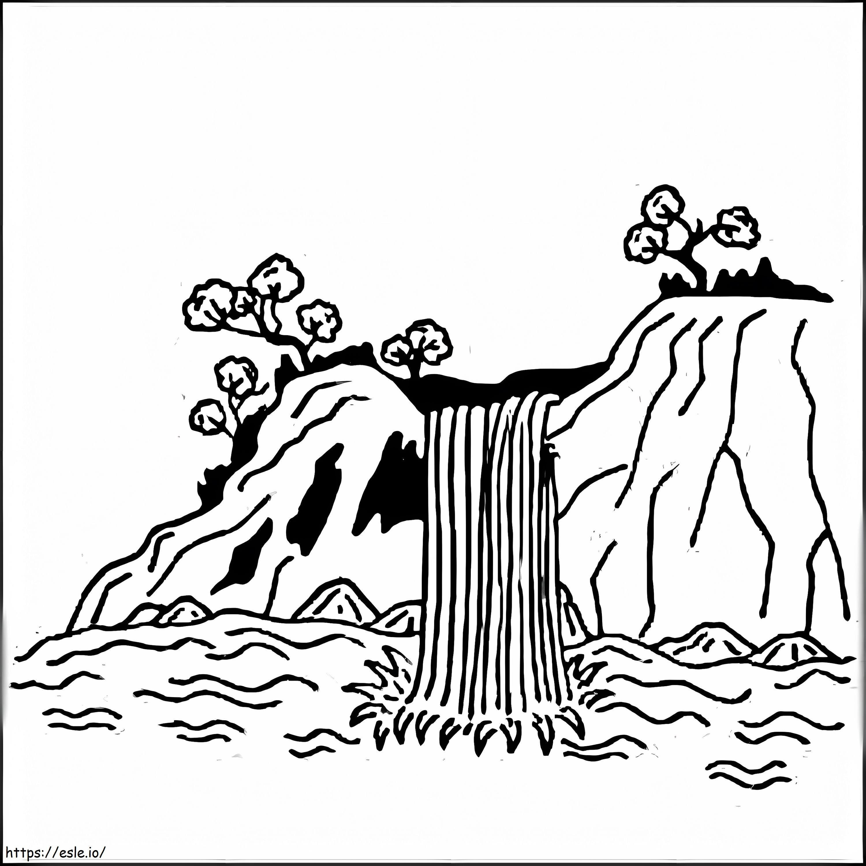 Waterfall 10 coloring page