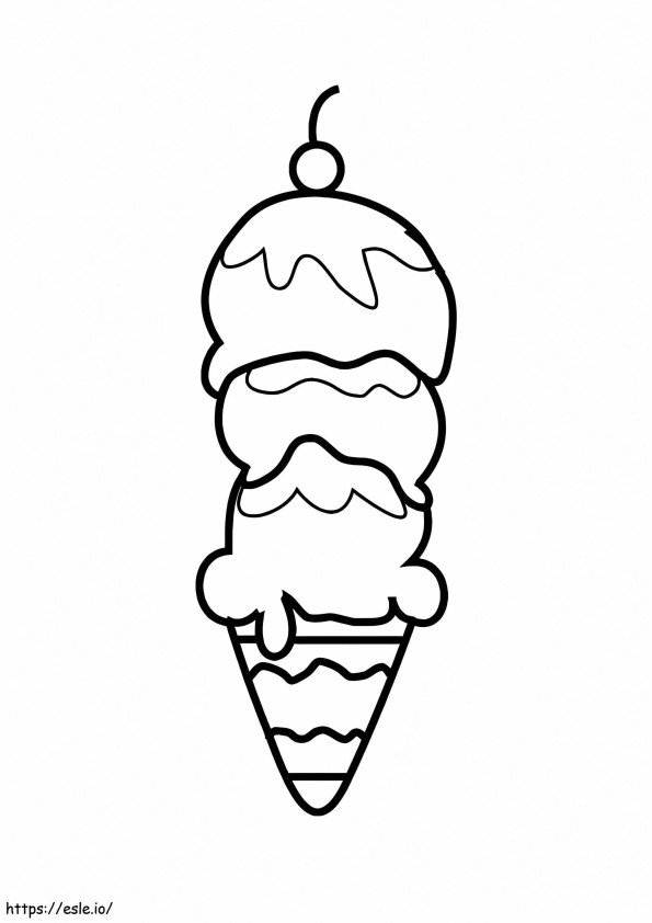 無料のアイスクリームコーン ぬりえ - 塗り絵