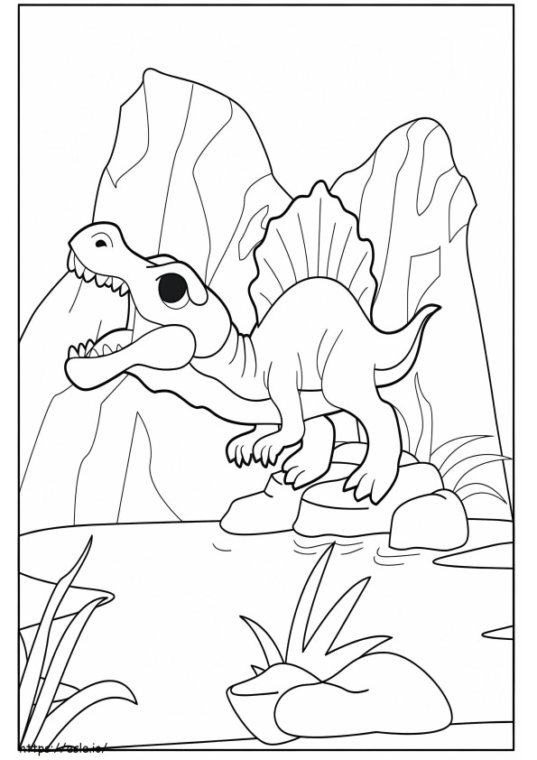 Schattige Spinosaurus kleurplaat