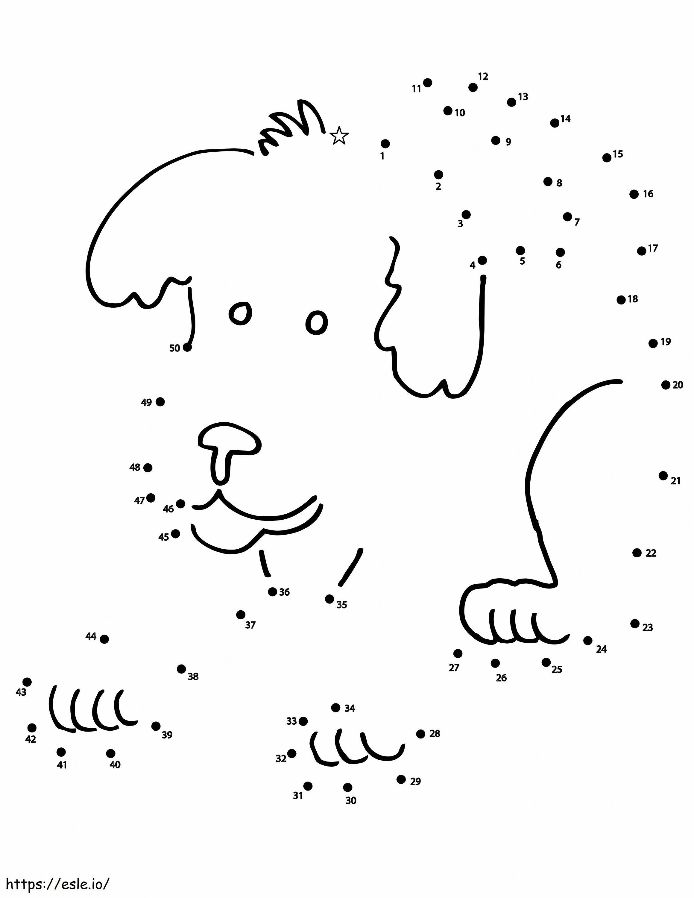 Doggy Tunjuk Ke Poin Gambar Mewarnai
