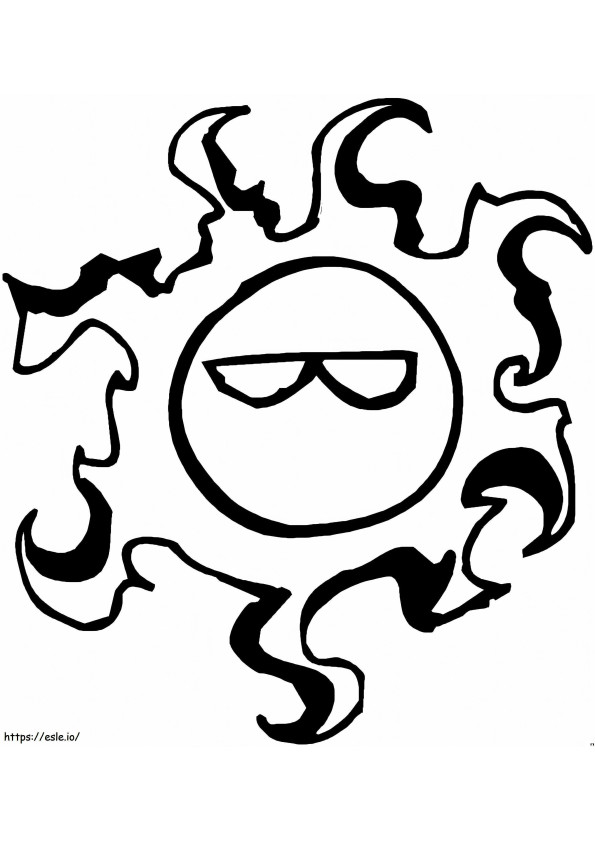 Animated Sun coloring page