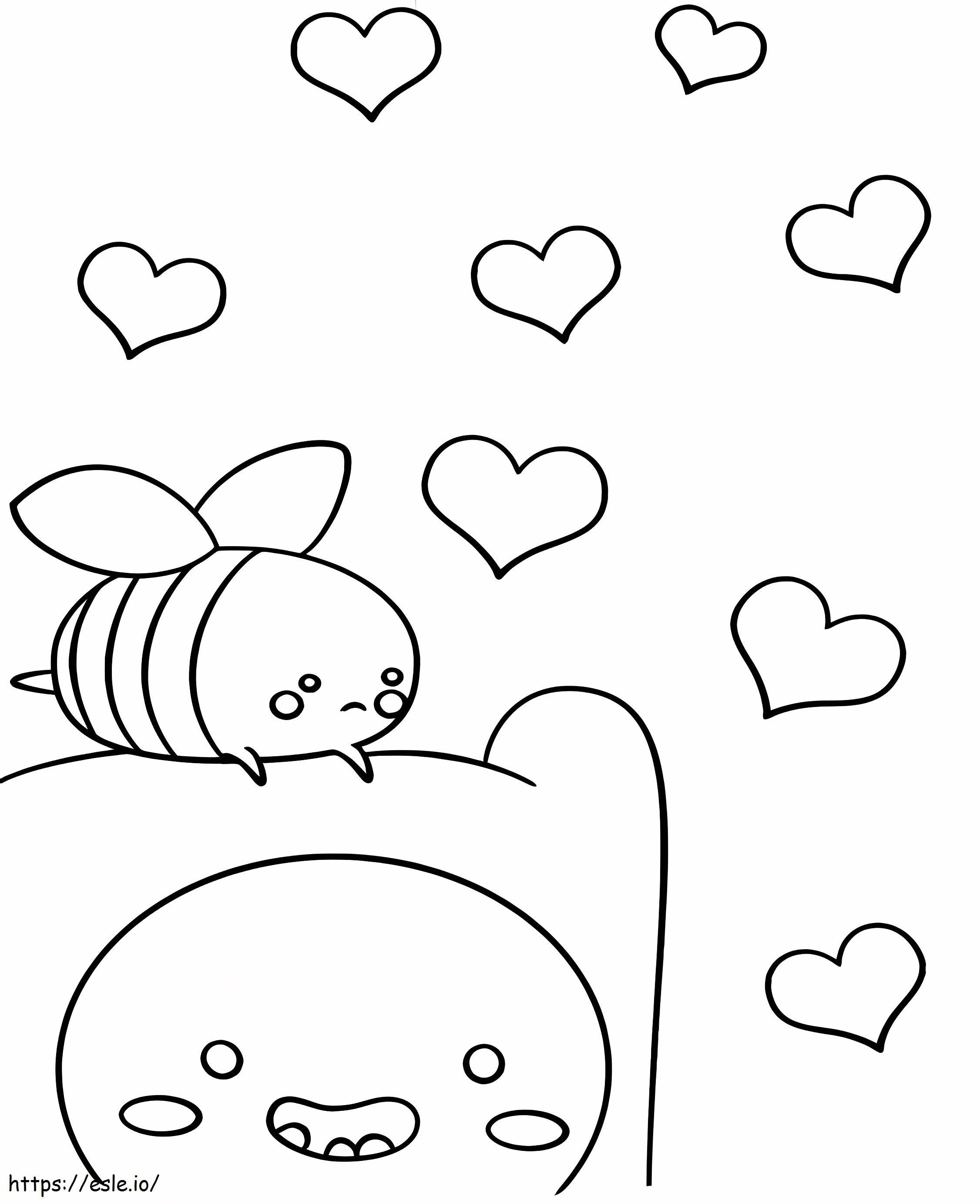 Kawaii Bee coloring page
