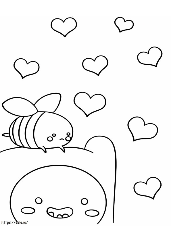 Kawaii Bee coloring page