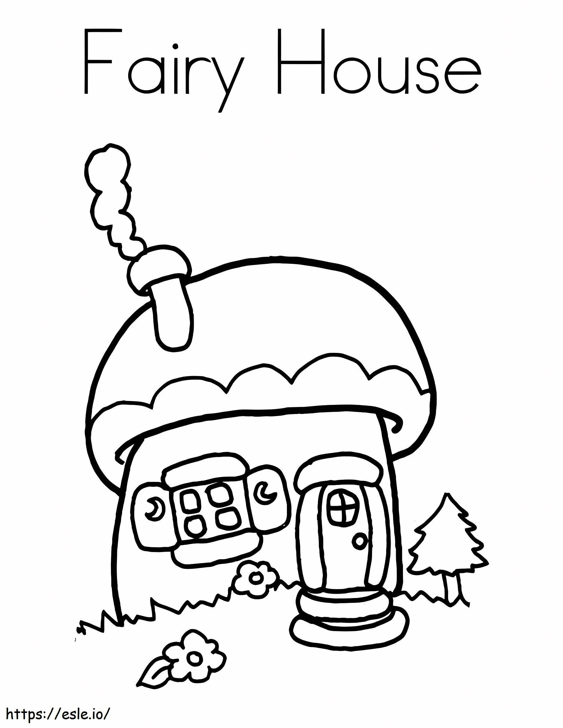 Easy Fairy House coloring page