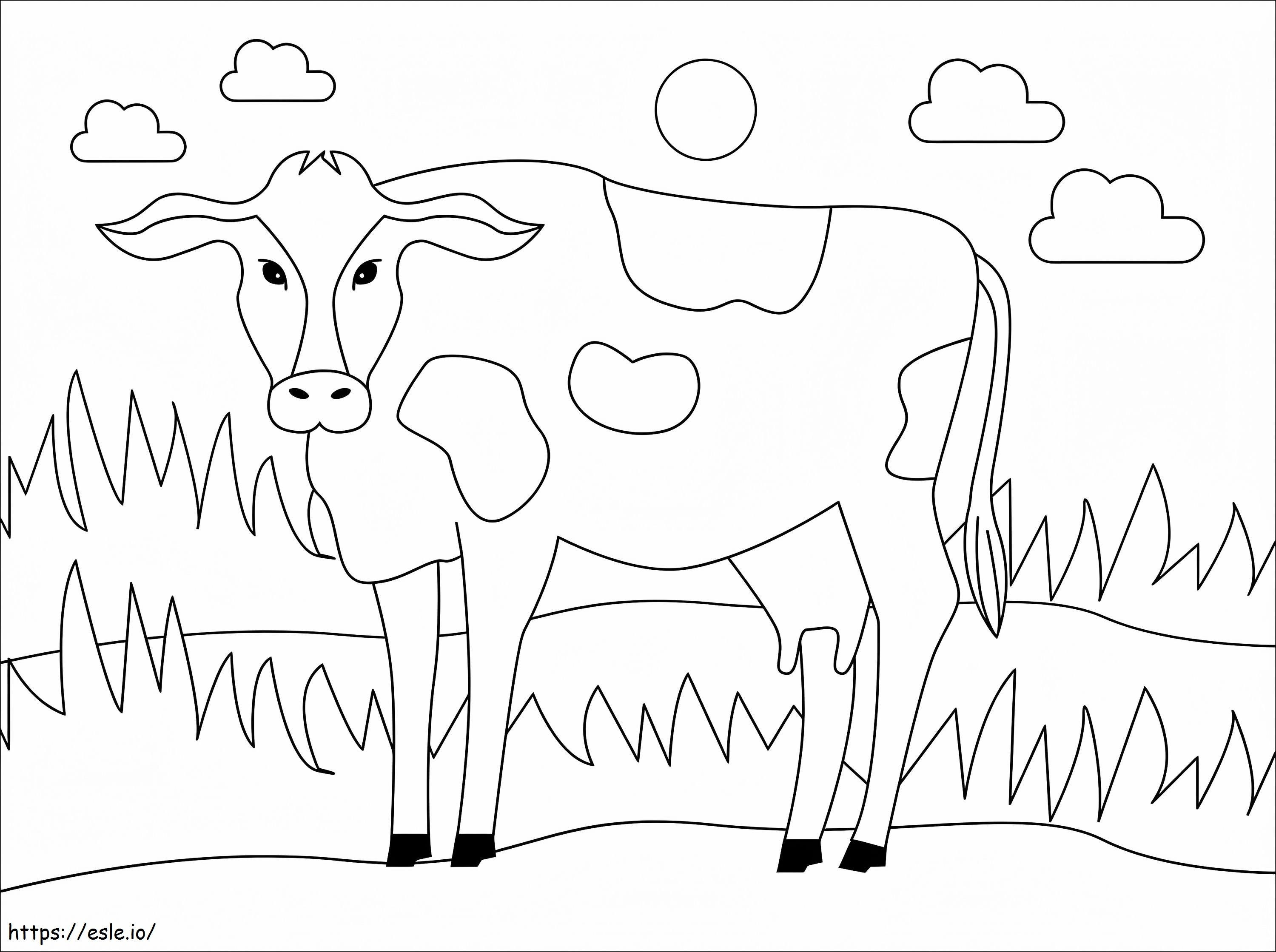 Simpele koe kleurplaat kleurplaat