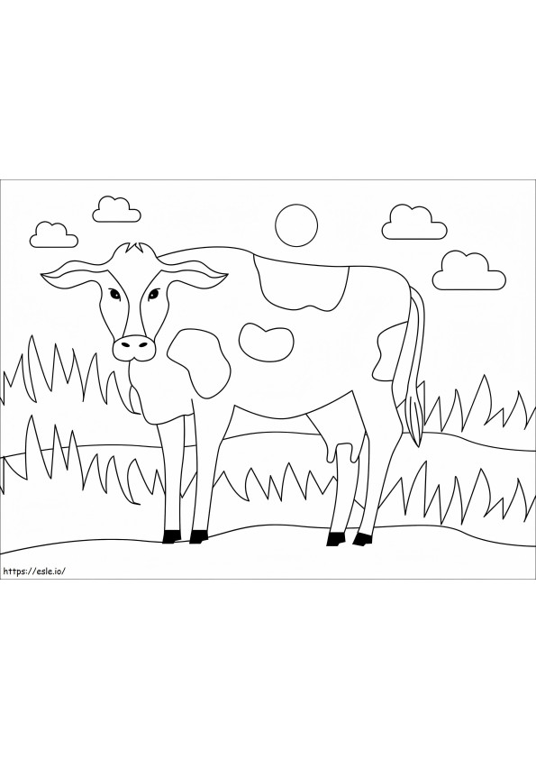 Coloriage Vache simple à imprimer dessin