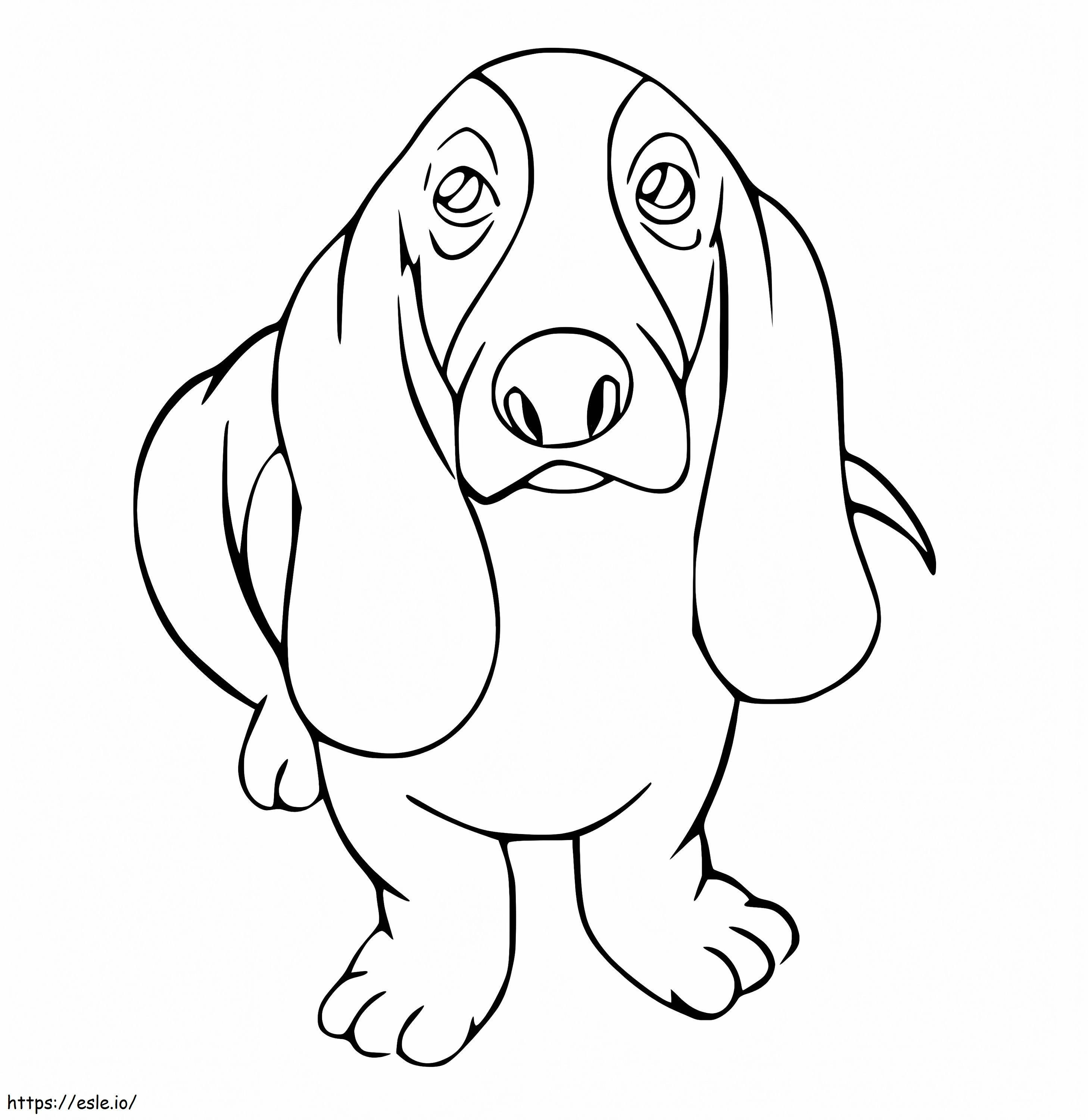 Adorable Basset Hound coloring page