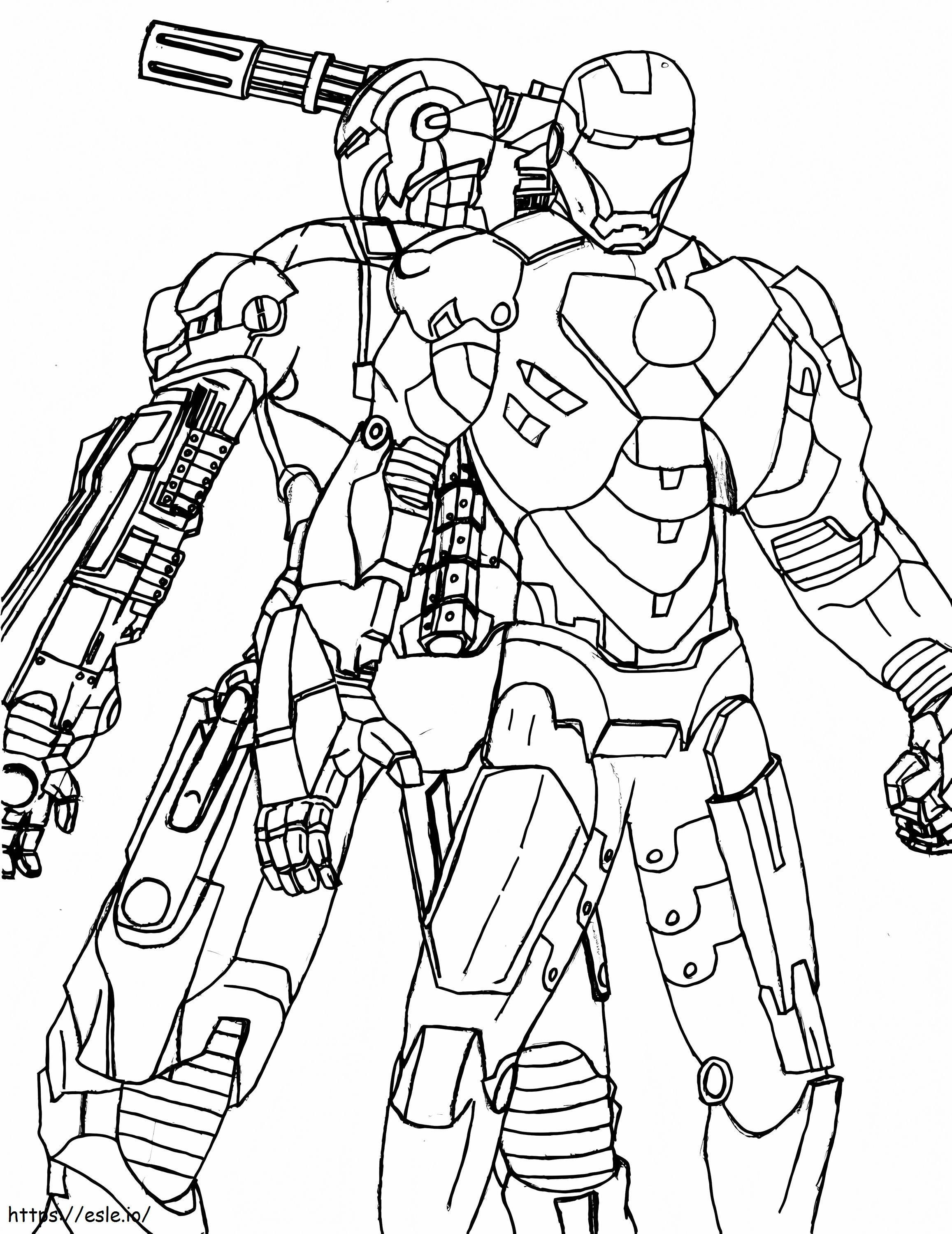 Iron Man And War Machine coloring page