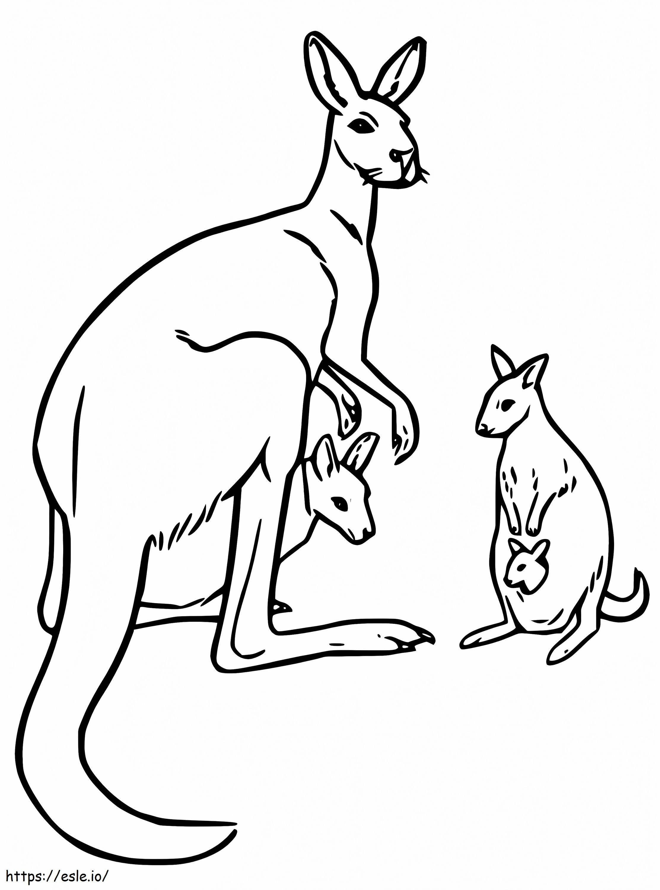 Kanguru dan Wallabies Gambar Mewarnai