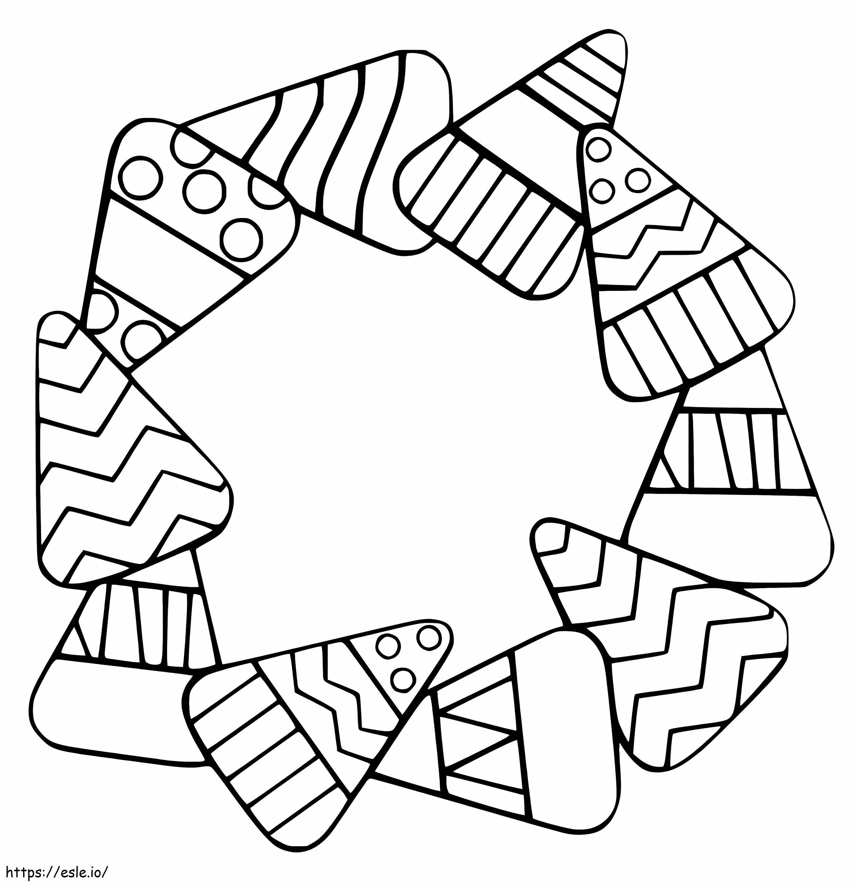 Candy Corn Wreath coloring page