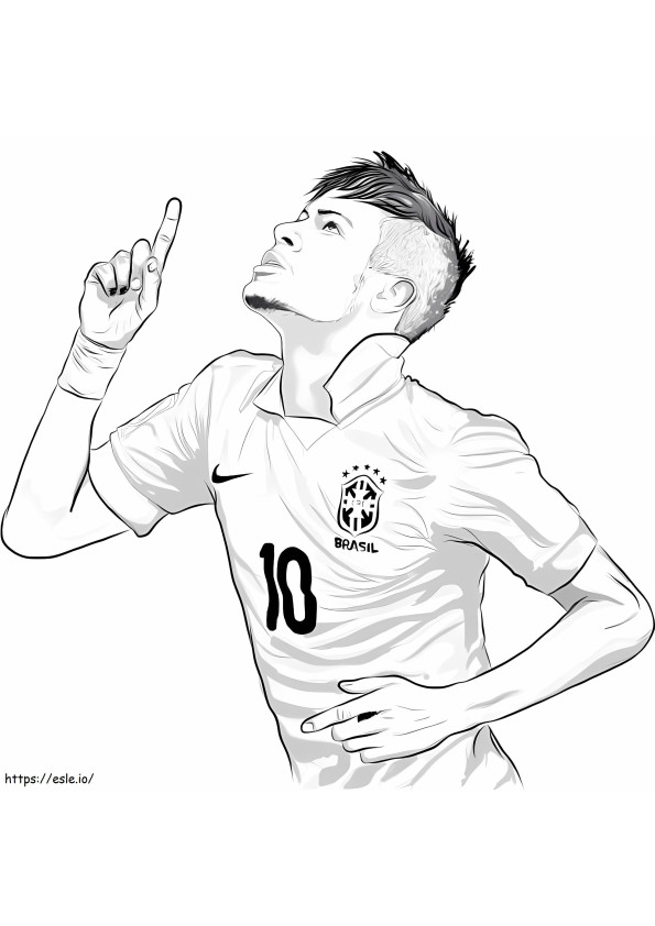 Neymar Raised A Finger To The Sky coloring page