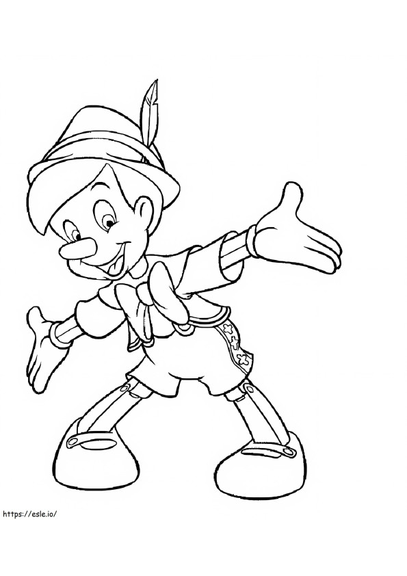 Pinokio uśmiecha się kolorowanka