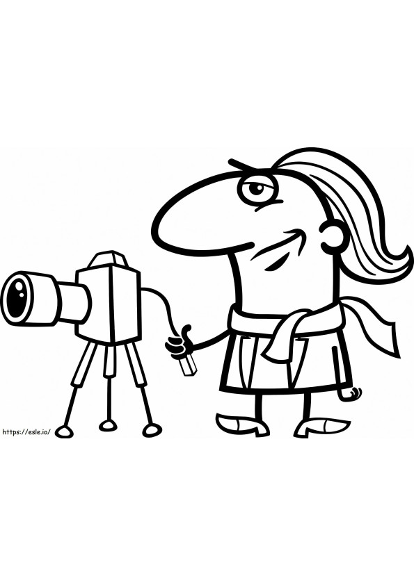 Cartoon Photographer coloring page