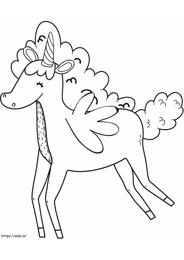 1564535807 Unicorn Has Cute Wings A4 coloring page