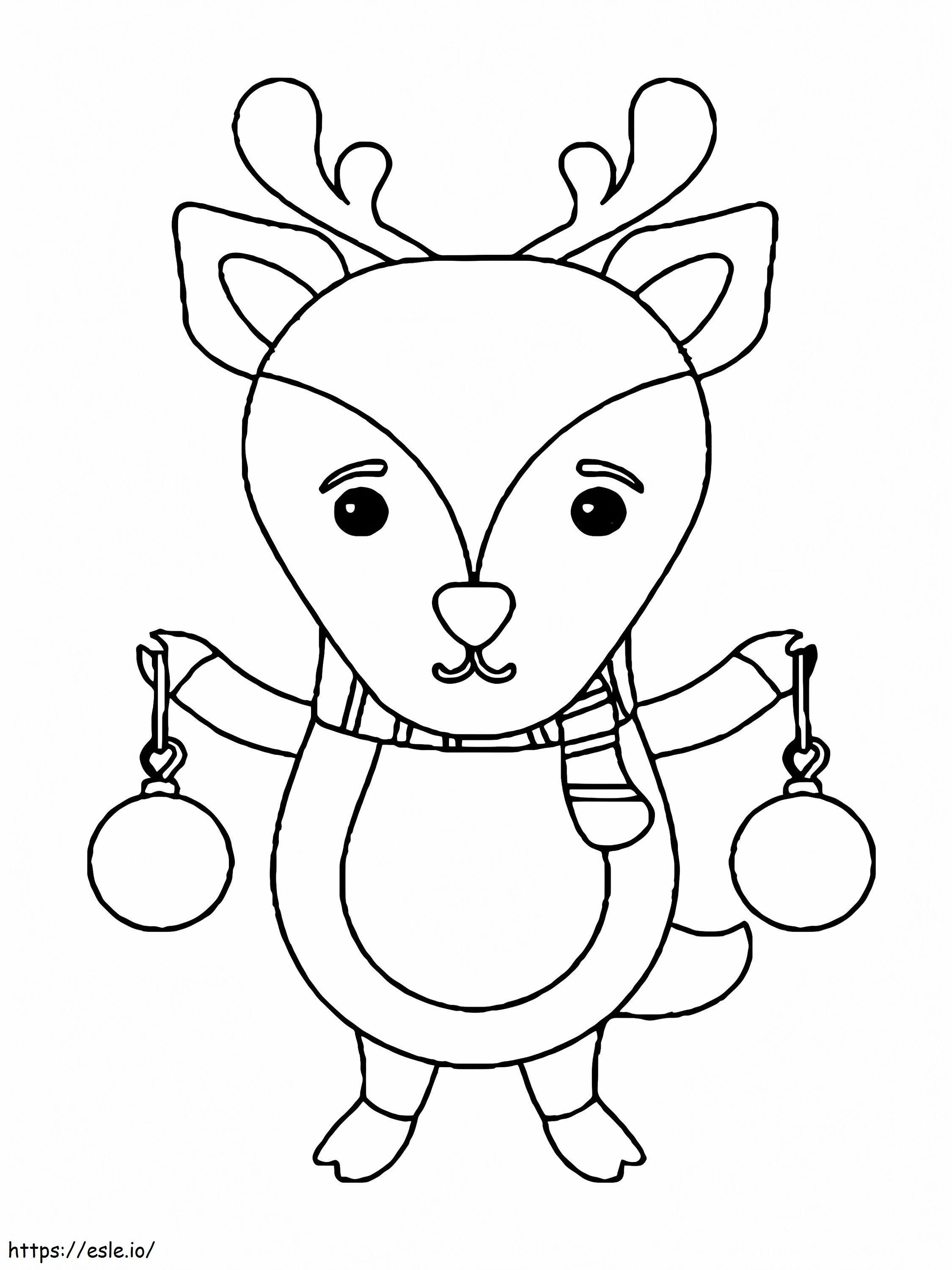 Kawaii Reindeer coloring page