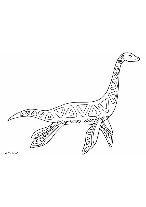Plesiosaurus Alebrije kleurplaat