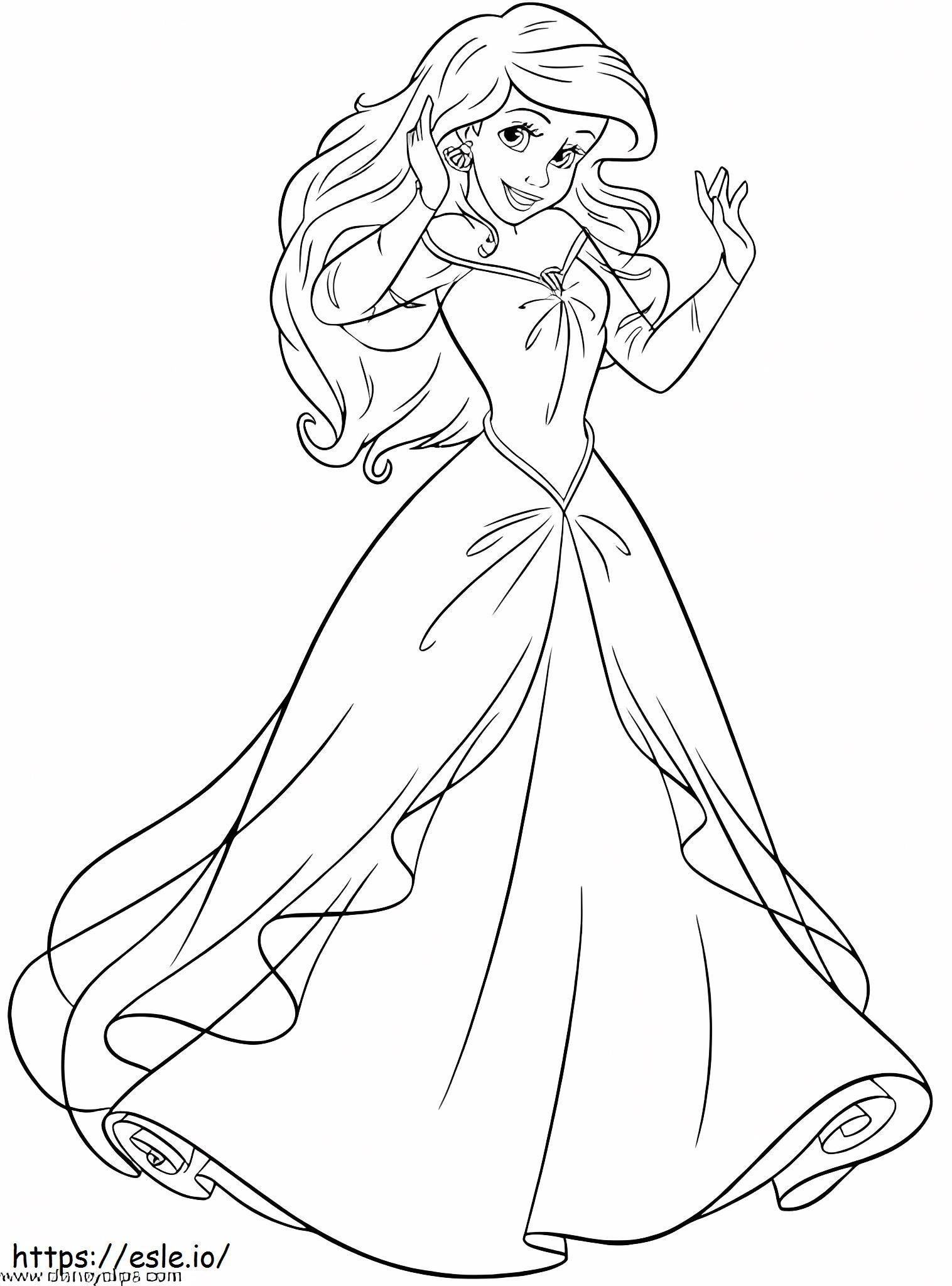 Ariel mekko värityskuva