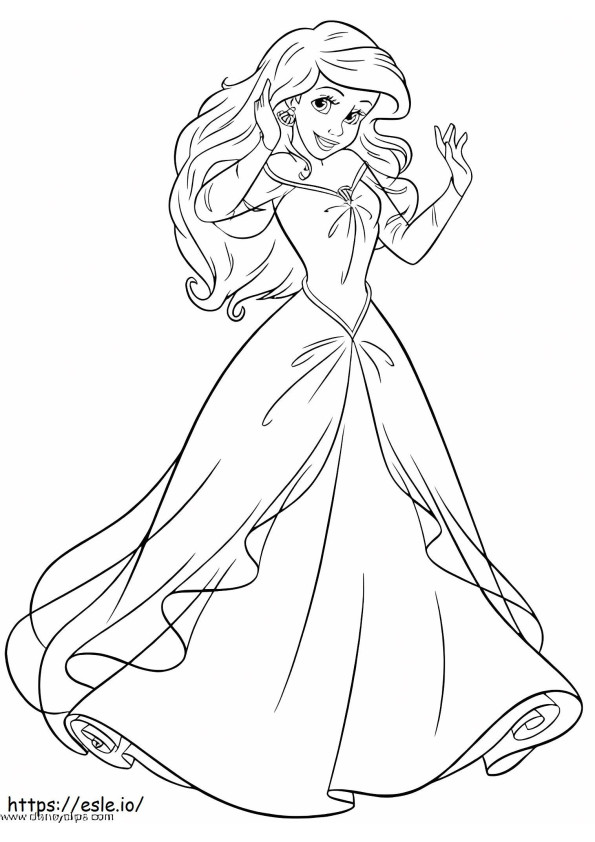 Ariel mekko värityskuva