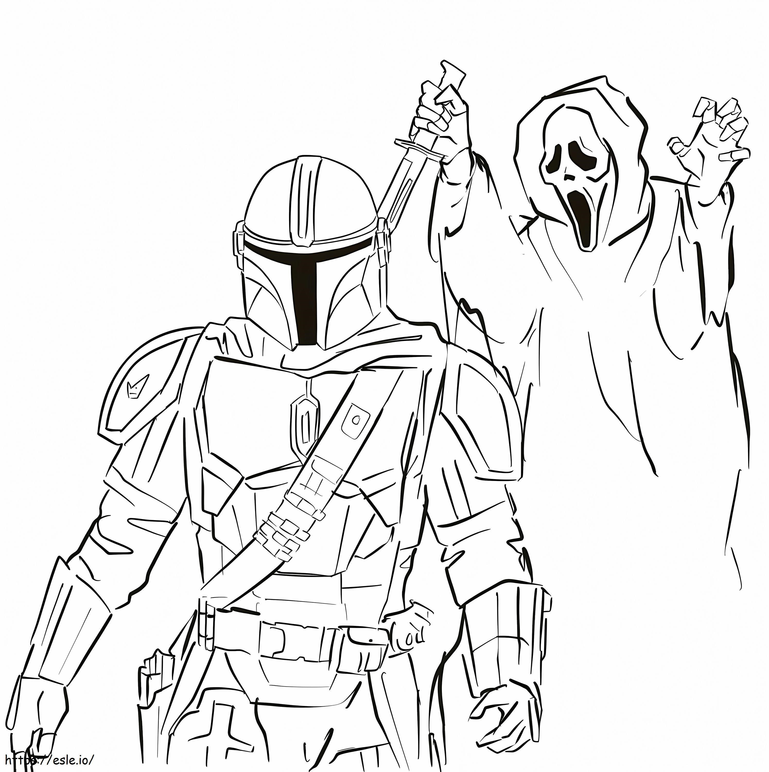 Ghost Face ja Knight värityskuva