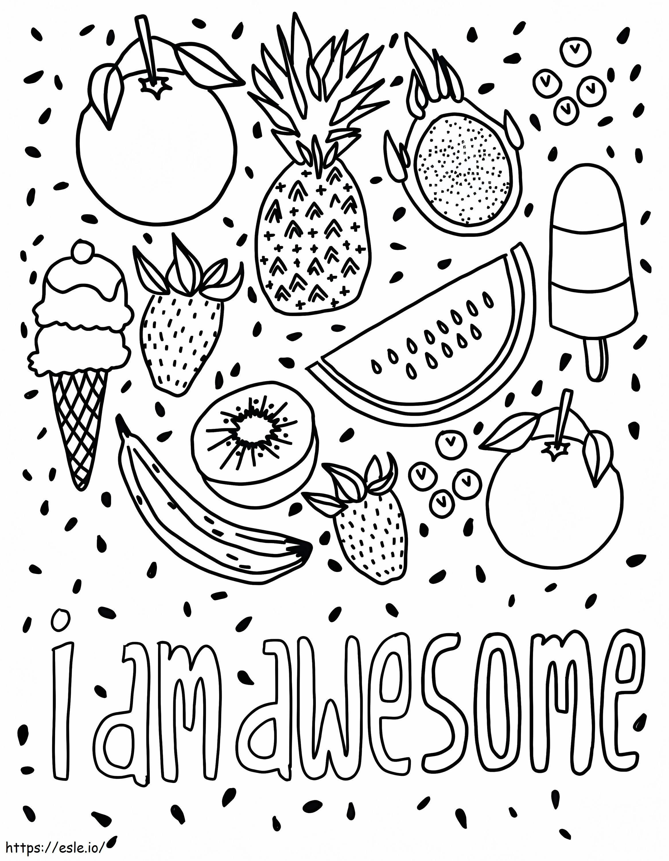 I Am Awesome VSCO Girl coloring page