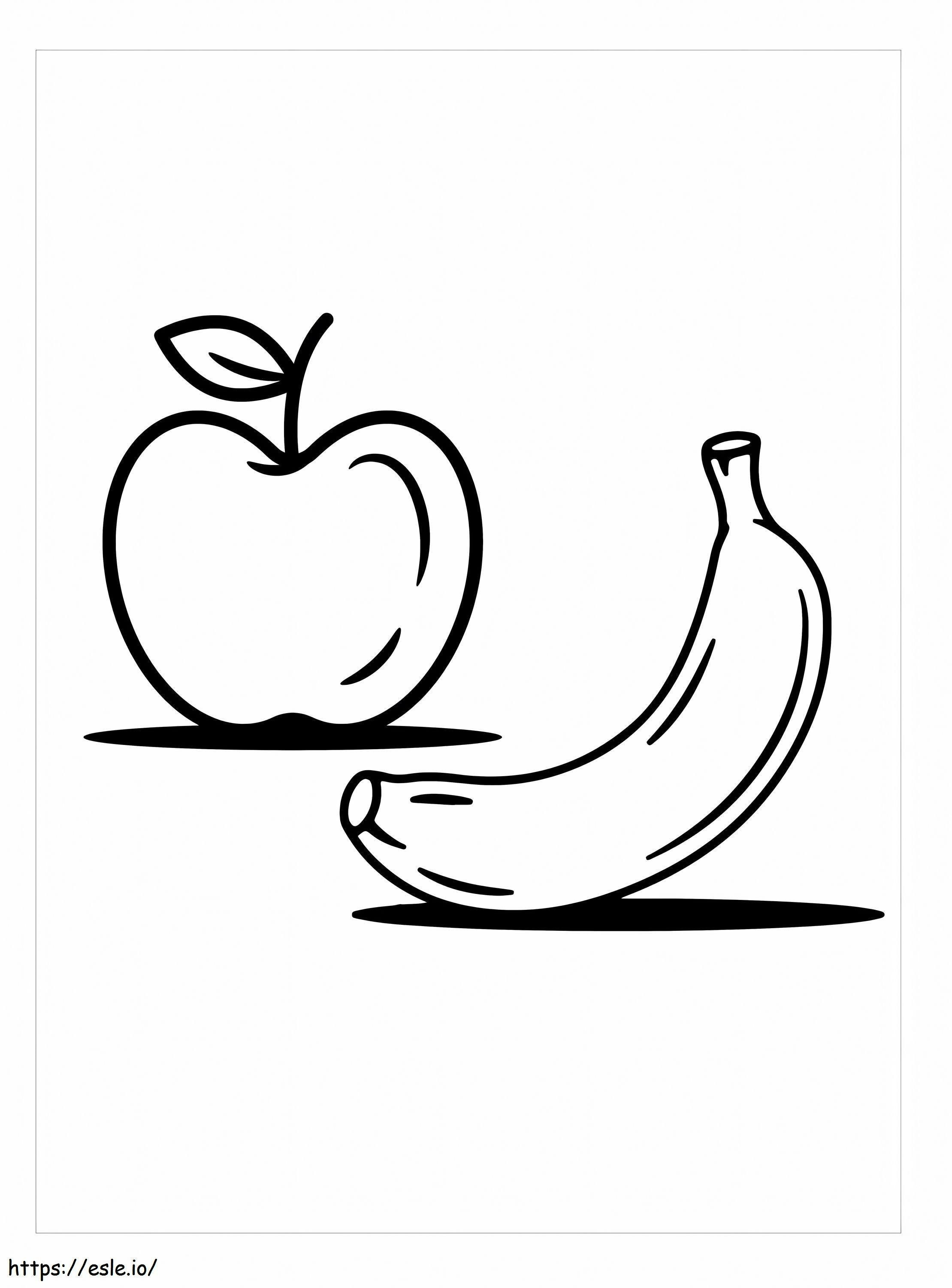 Jabłko I Banan kolorowanka