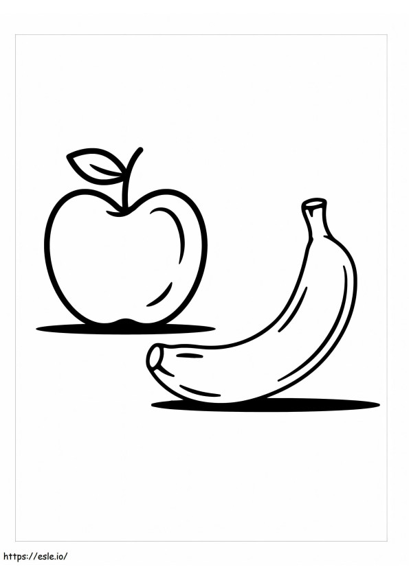Coloriage Pomme et banane à imprimer dessin