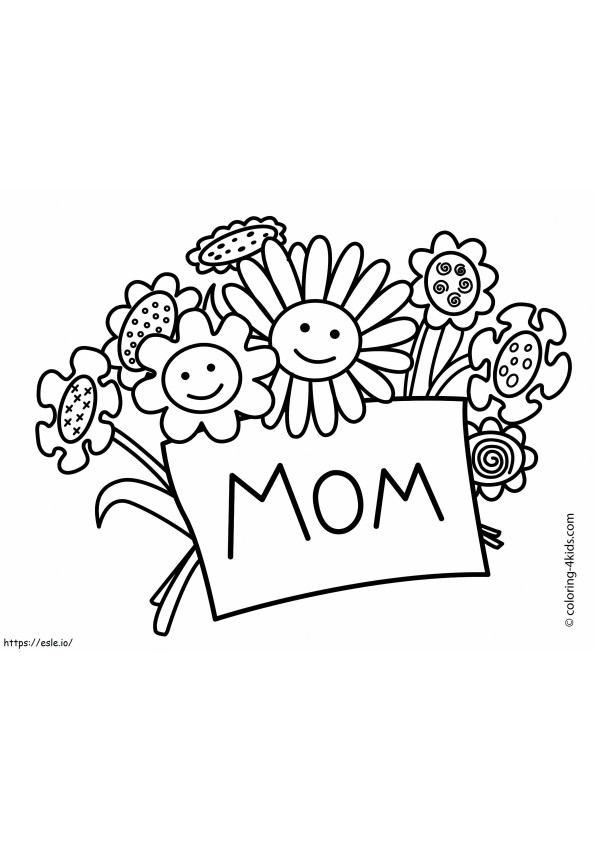 Coloriage 1526193625 Bonne fête des mamans A4 à imprimer dessin