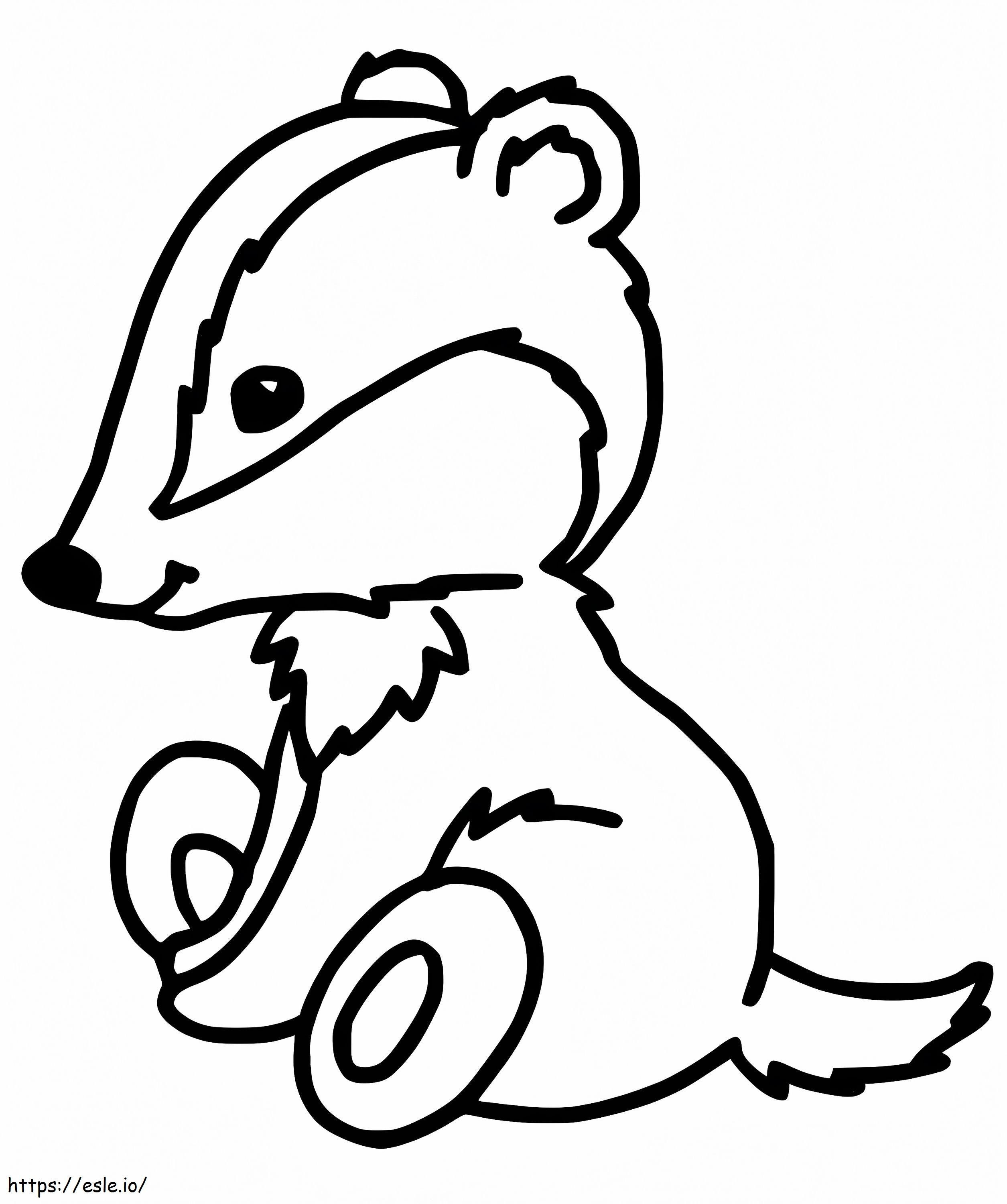 Chibi Badger coloring page
