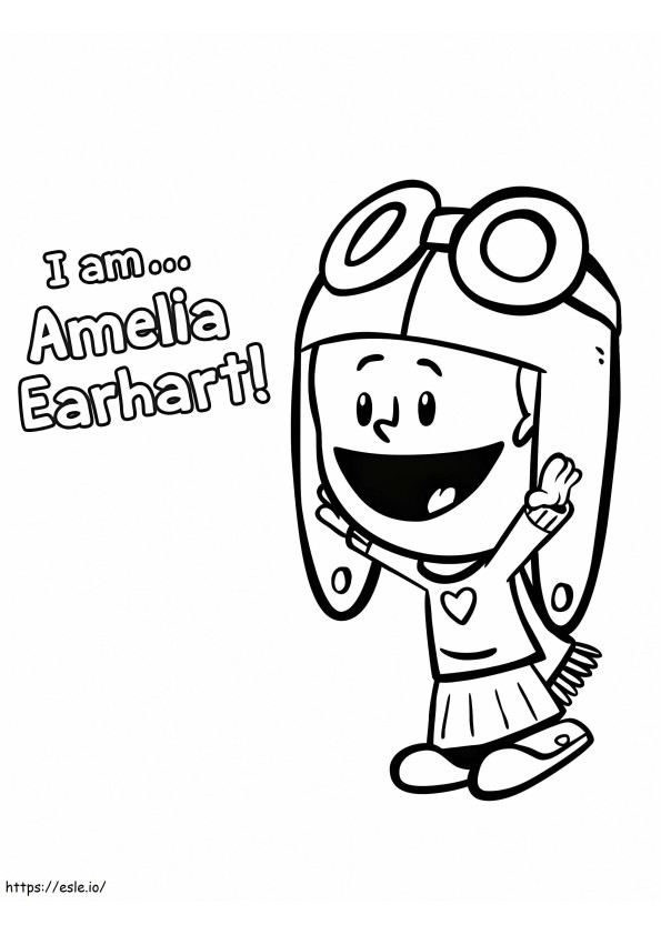 Amelia Earhart From Xavier Riddle coloring page