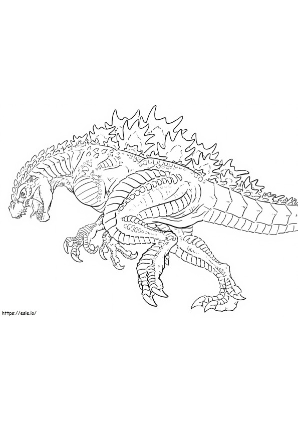 Coloriage Godzilla imprimable gratuitement à imprimer dessin