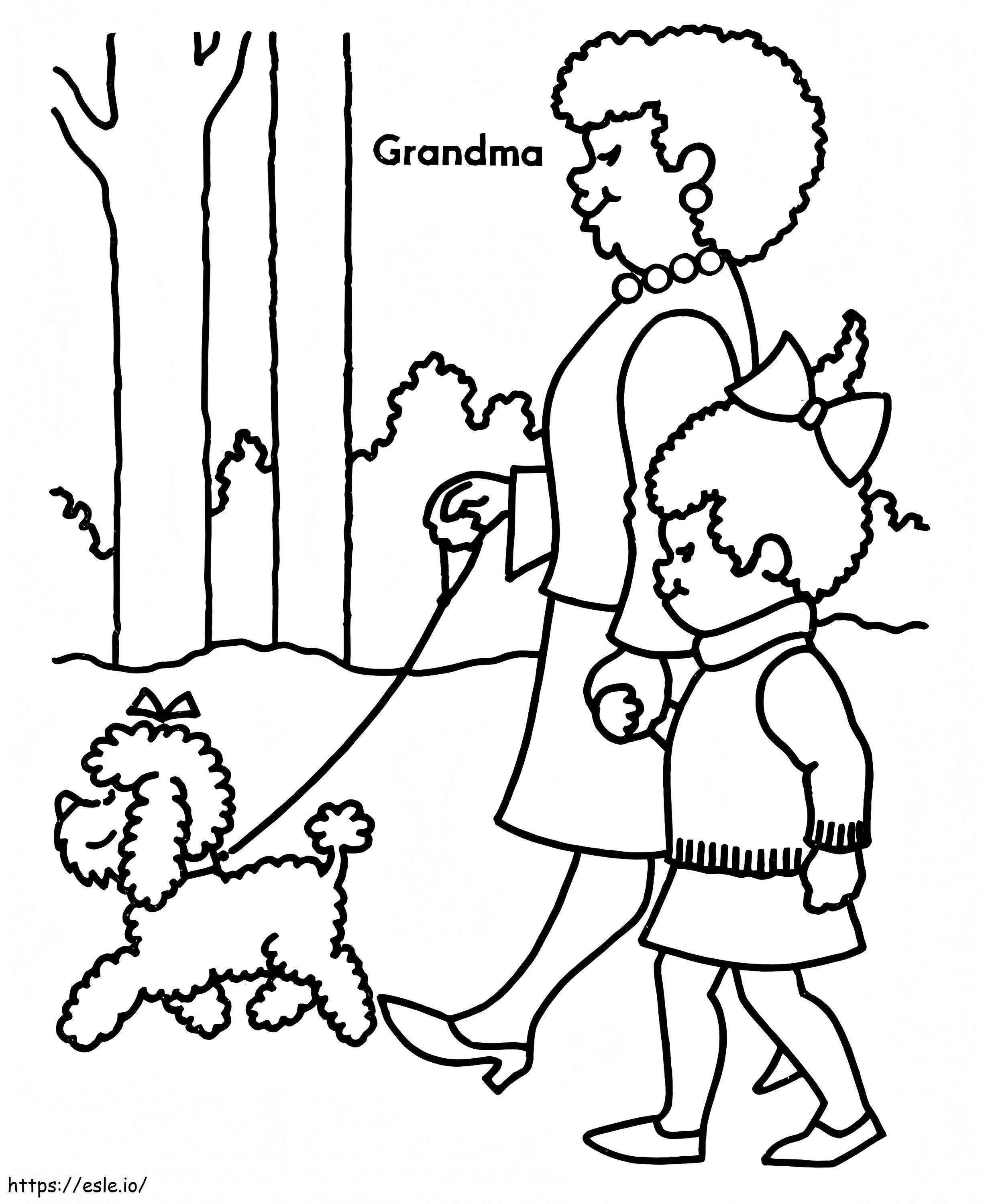 Grandma And Me coloring page