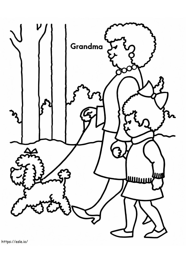 Coloriage Grand-mère et moi à imprimer dessin