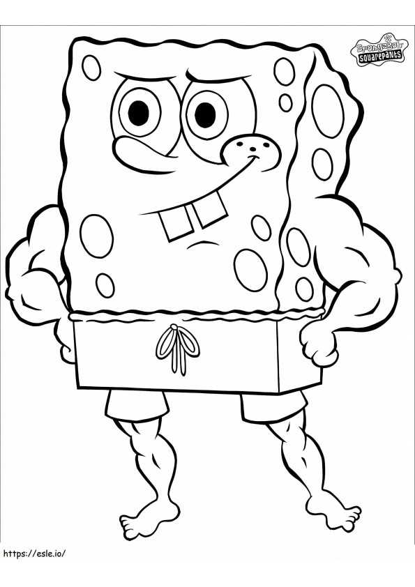 SpongeBob yang kuat Gambar Mewarnai