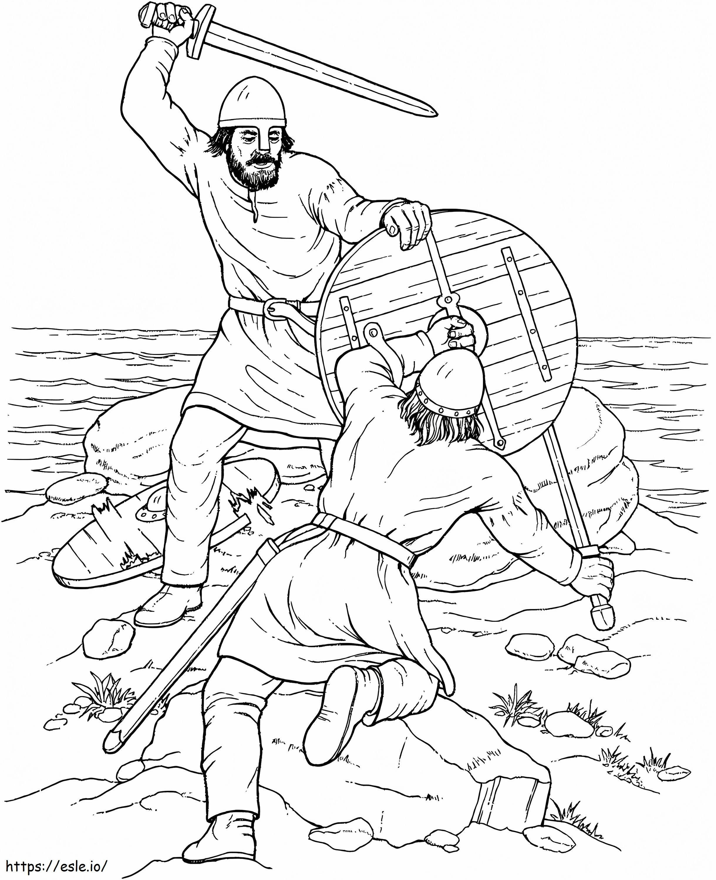 Pertarungan Viking Gambar Mewarnai