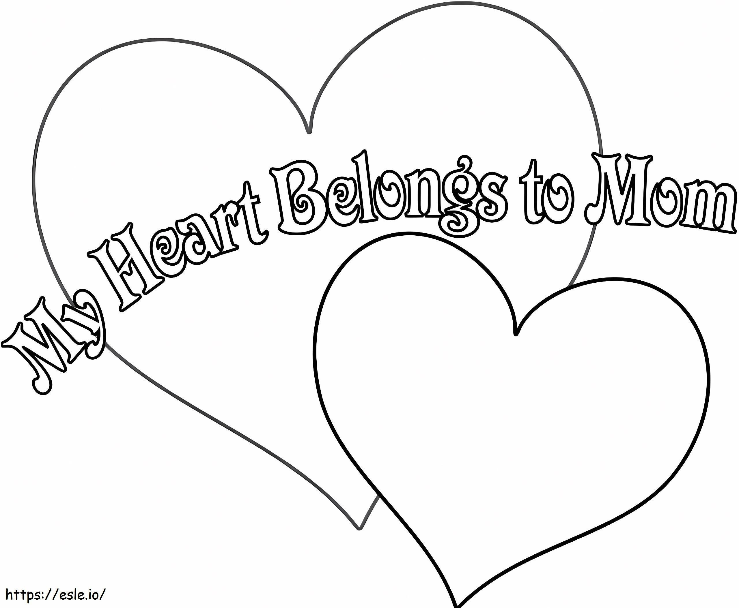 Hearts For Mom coloring page