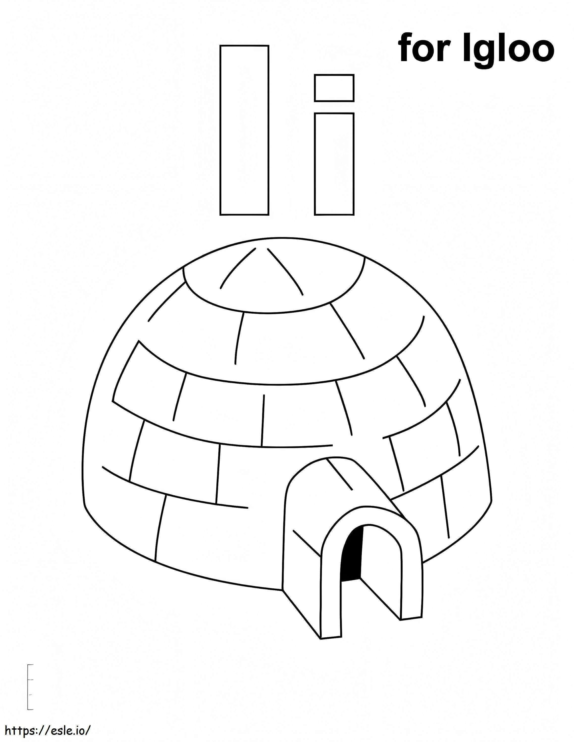 I For Igloo coloring page