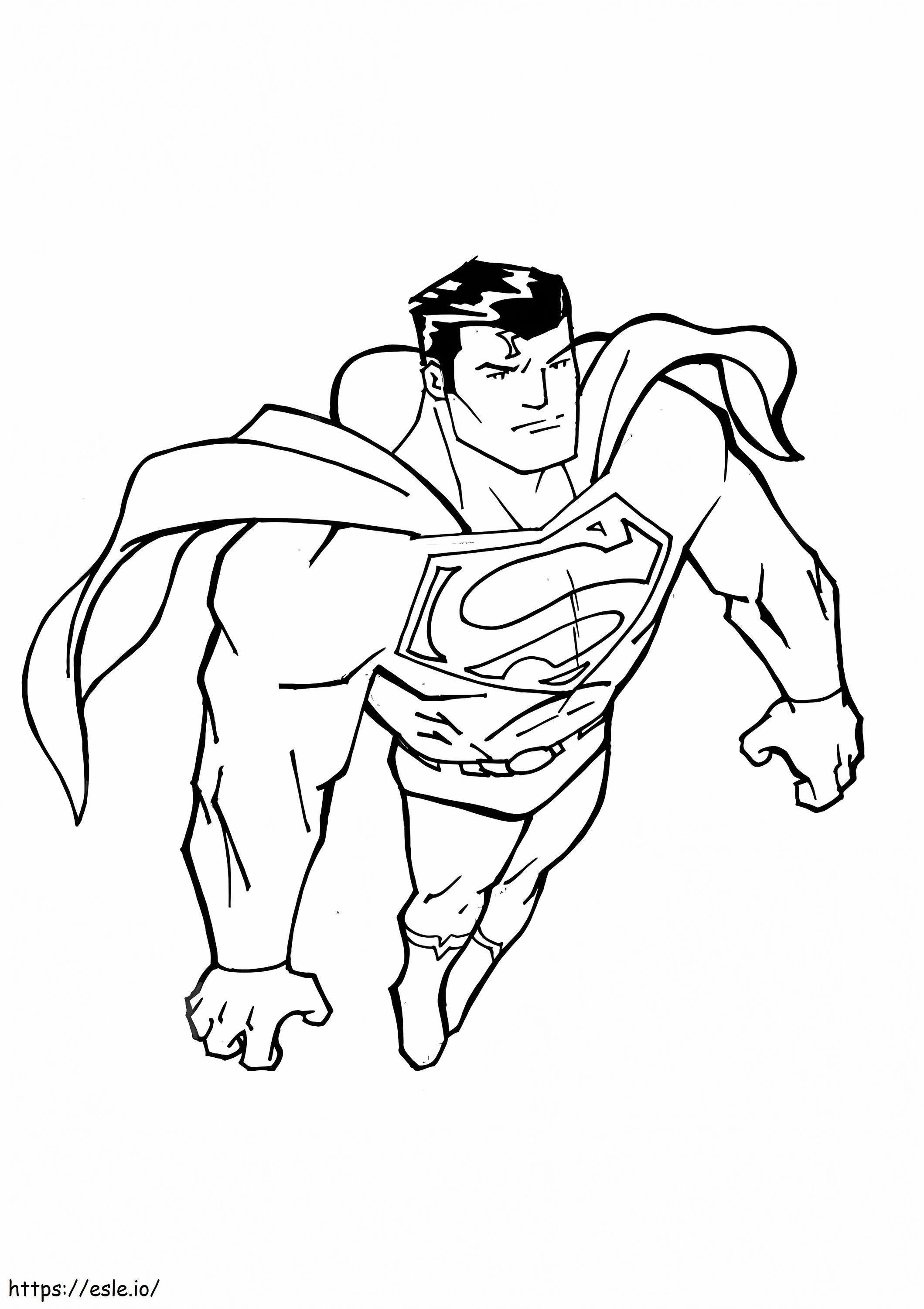 Super-Homem no ar para colorir