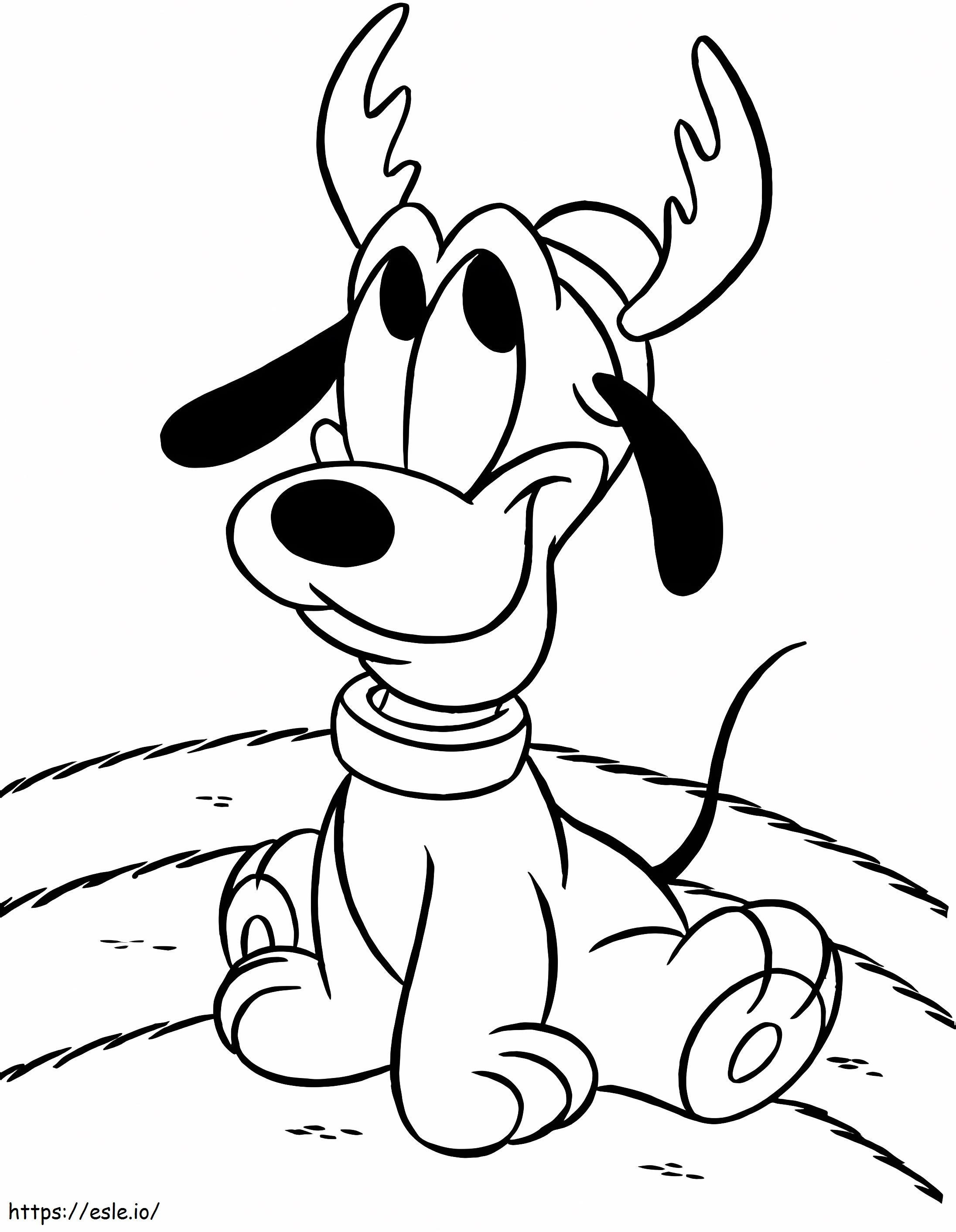 Disney Baby Pluto On Christmas coloring page