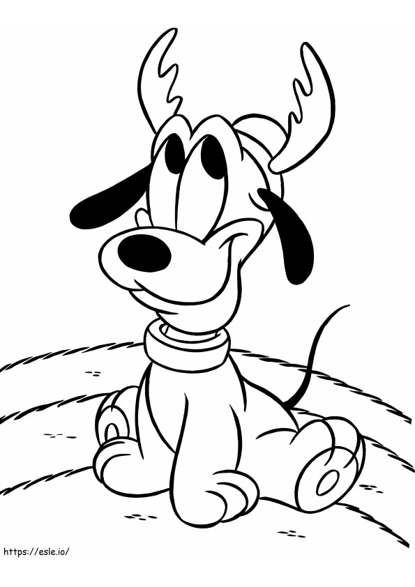 Disney Baby Pluto On Christmas coloring page