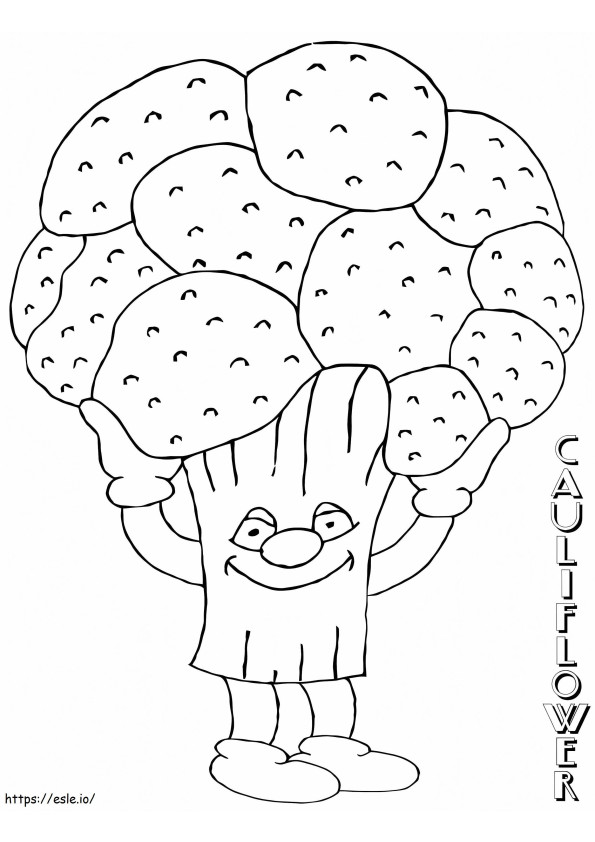 Coloriage Chou-fleur drôle à imprimer dessin
