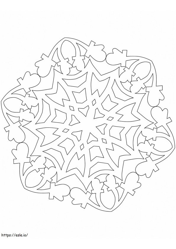 1590113774 Snowflake With Mittens coloring page