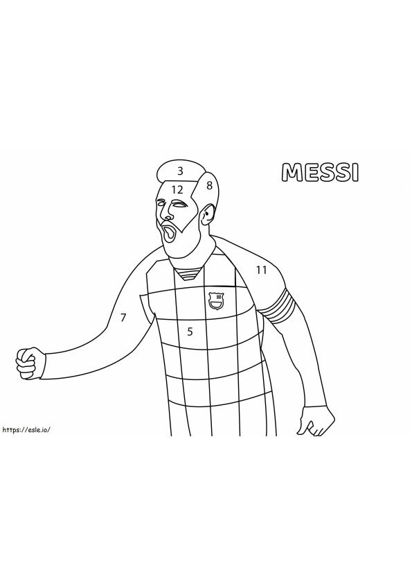Lionel Messi colorea por números para colorear