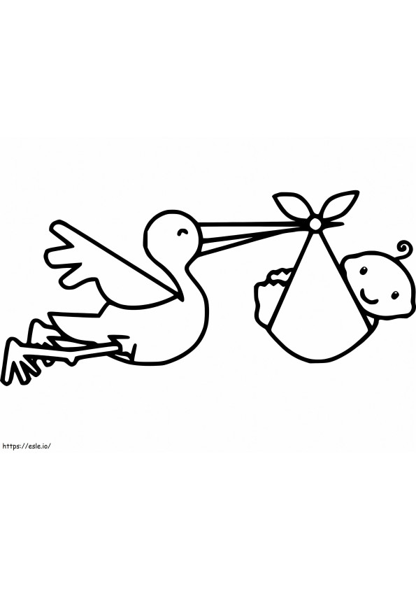 Stork Delivering Baby coloring page