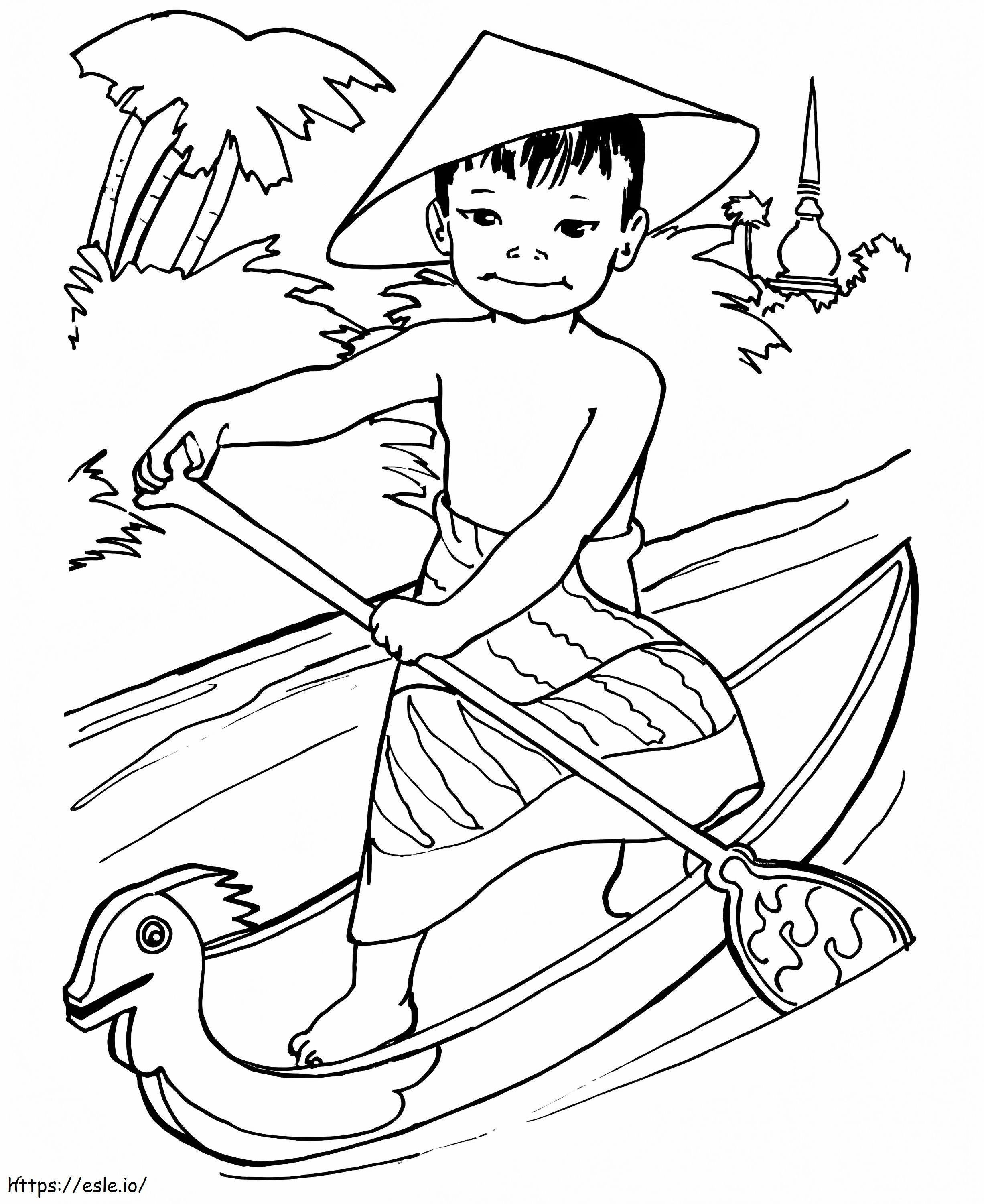 Thailand Kid coloring page