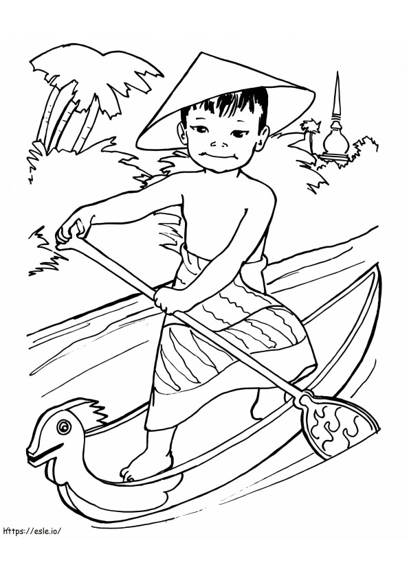 Thailand Kid coloring page