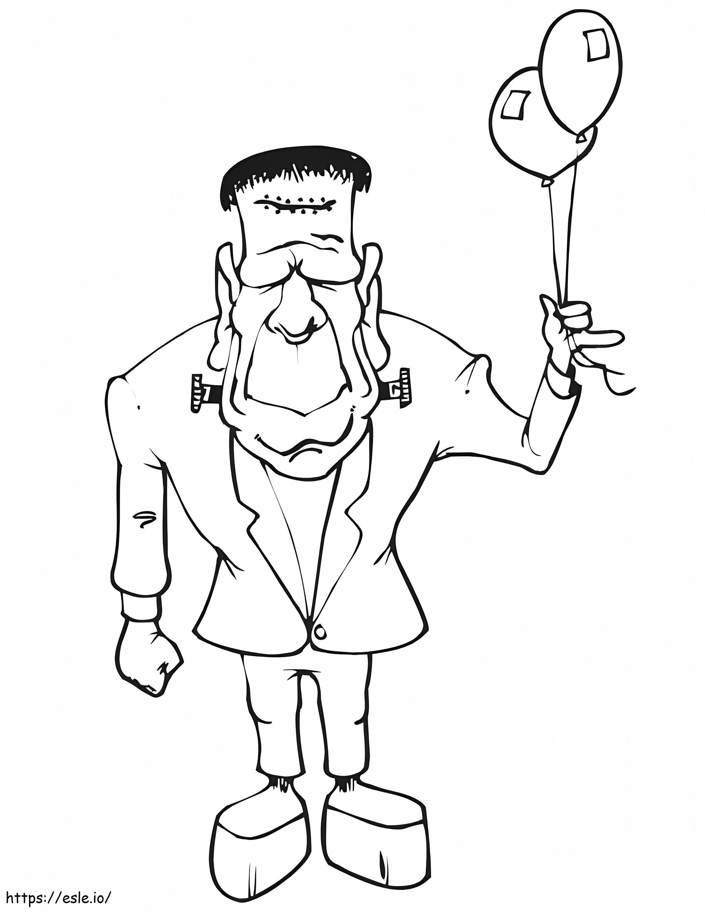 1539678978 Frankenstein With Balloons coloring page