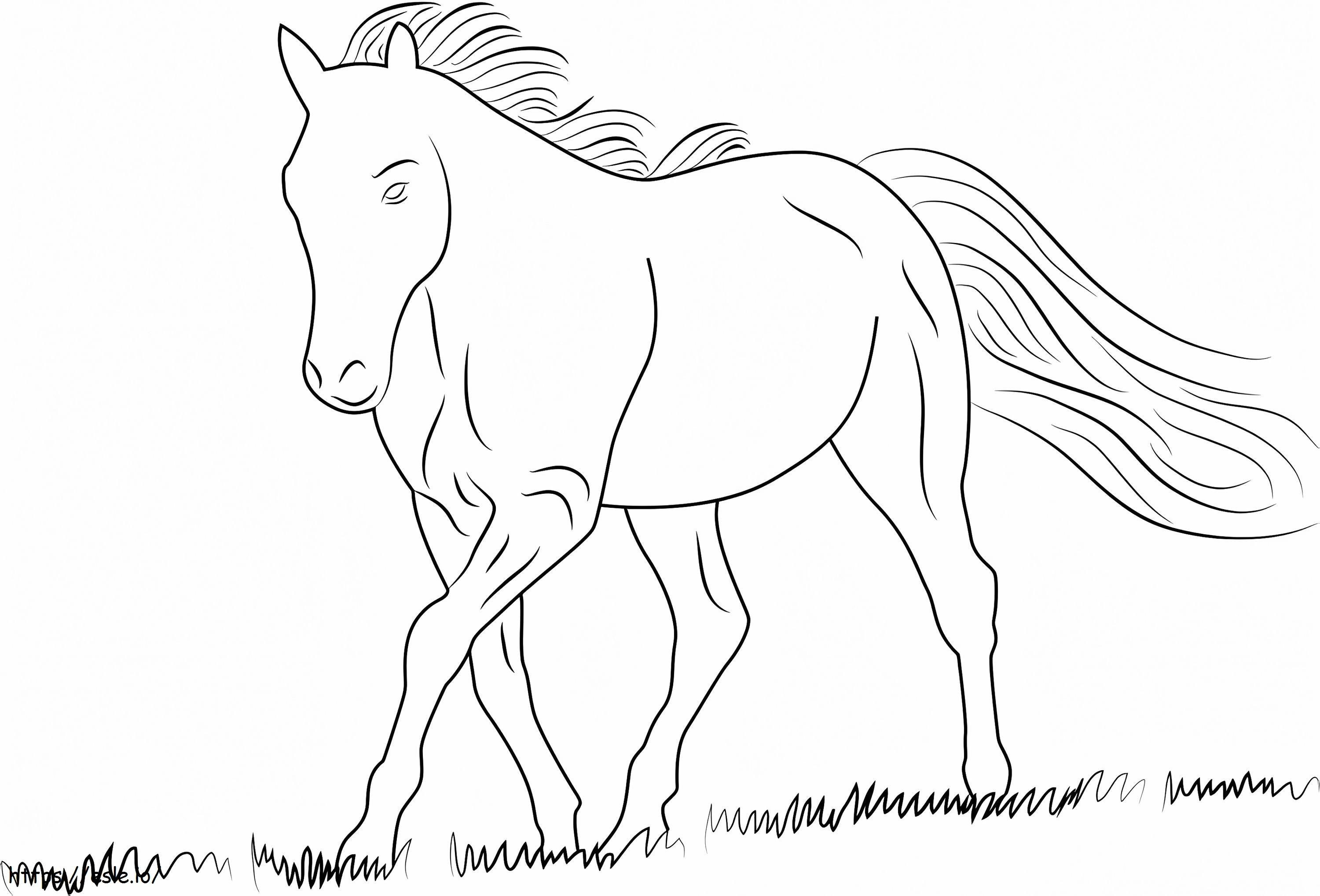 1530153936 白い馬1 ぬりえ - 塗り絵