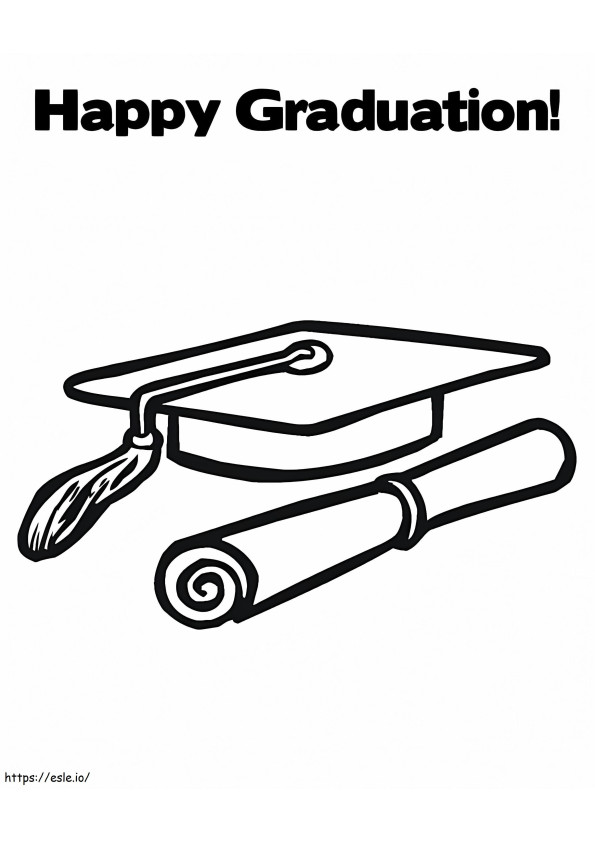 Printable Happy Graduation coloring page